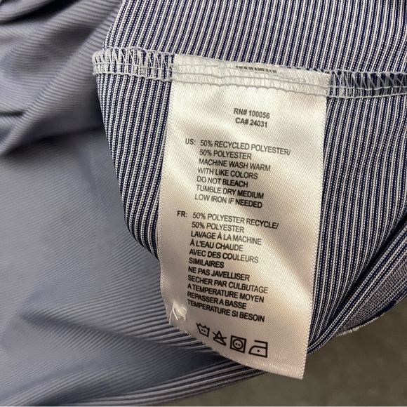 Chick Fil A Shirt Mens XL Blue Polo Crew Uniform Work Logo Striped - Picture 6 of 9